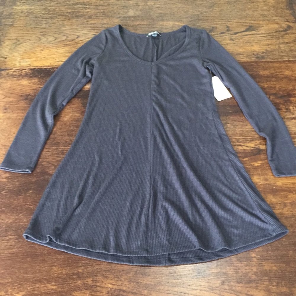 Billabong Charcoal Long sleeve Small Dress New
